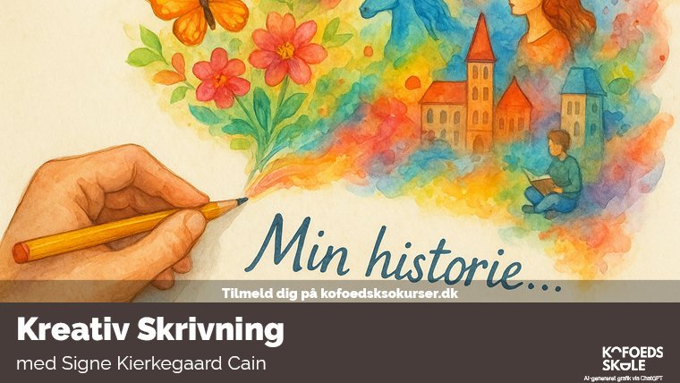 Kreativ Skrivning med Signe Cain - illustration af hånd der skriver